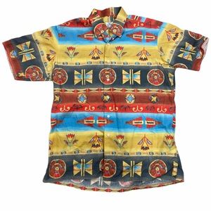 Maus & Hoffman Aztec Native American themed shirt